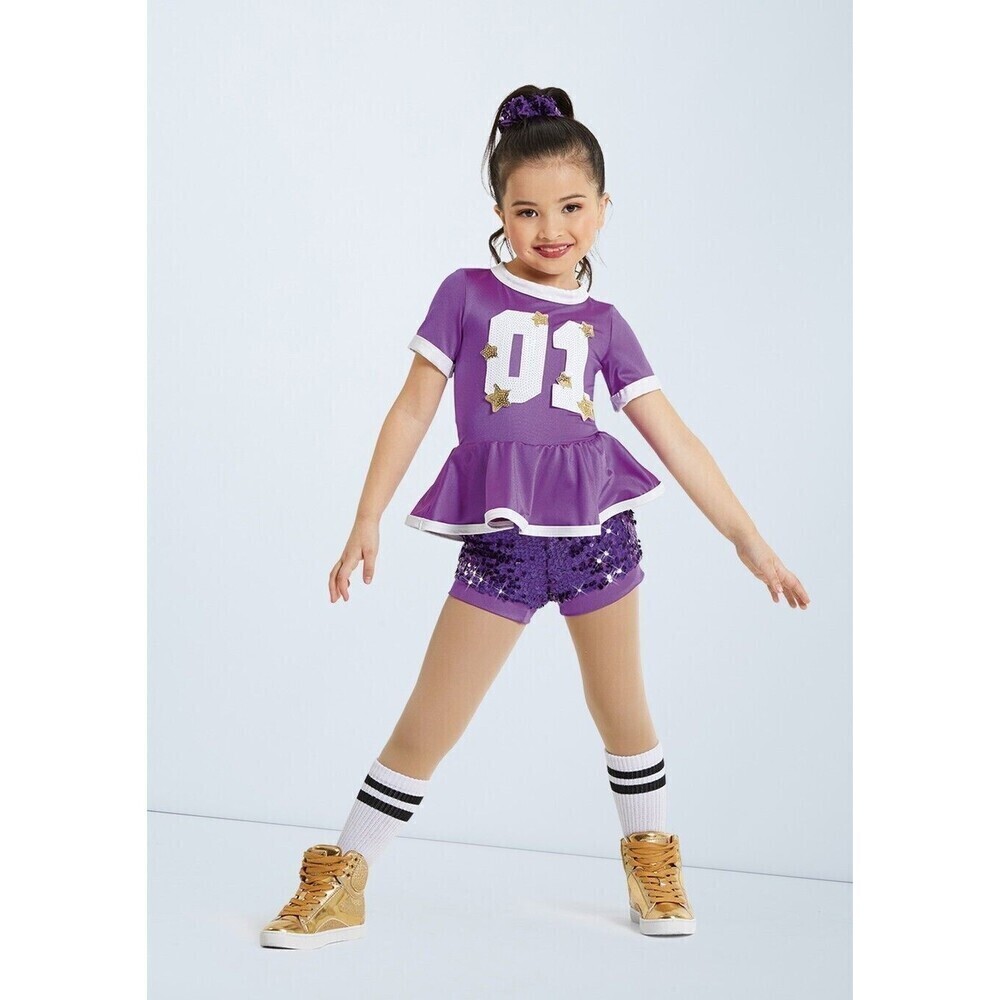 Weissman Dance Costume Weissman Pump Up The Jam sequin purple girl's MC 11/12